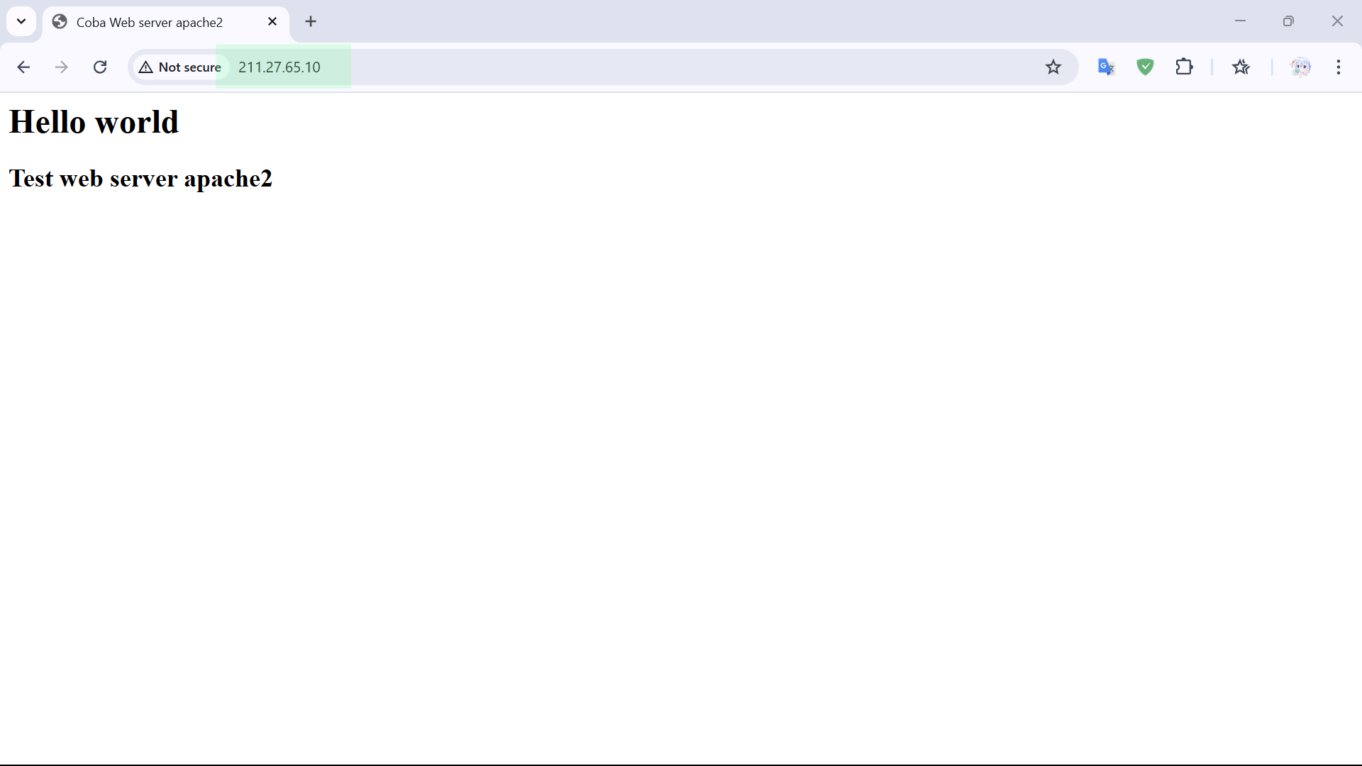 testing web server - client browser